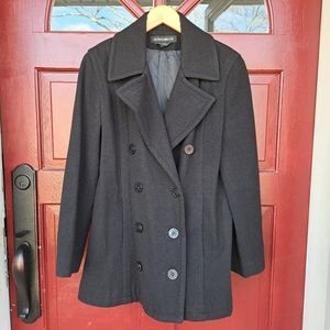Donnybrook double-breasted black pea coat